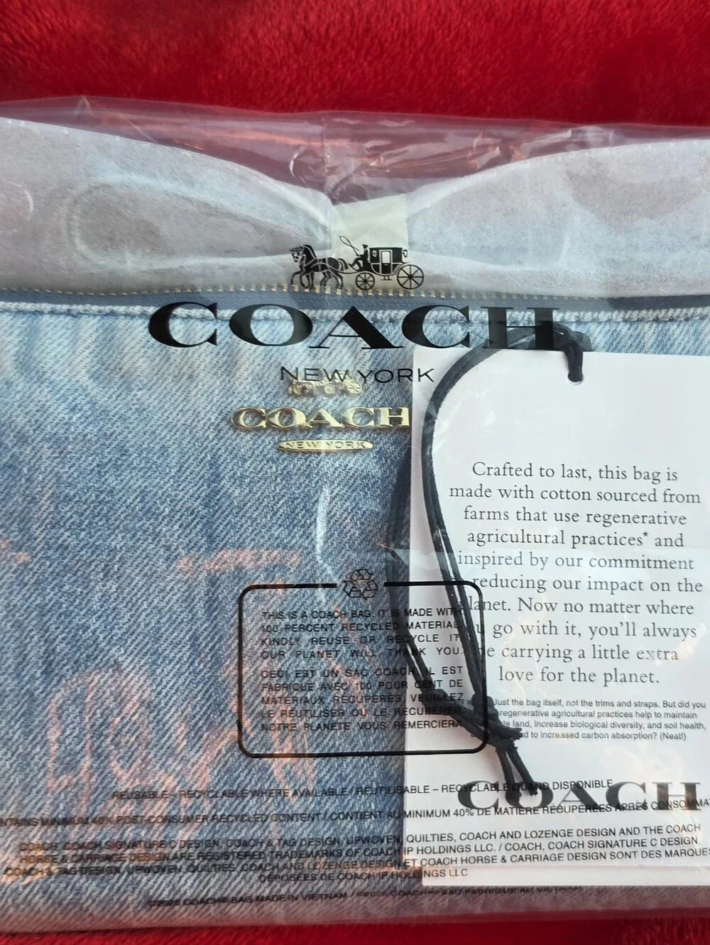 COACH Long Zip Around Wallet In Loved Denim